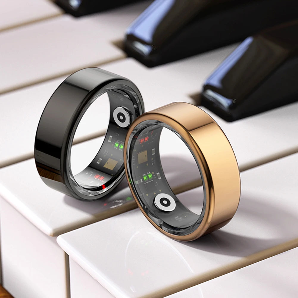 R02 For Xiaomi Smart Ring Men Women Military Grade Titanium Steel Shell Health Monitoring IP68&3ATM Waterproof Multi-sport Modes