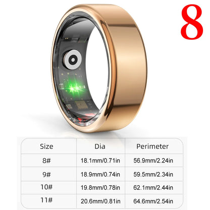 R02 For Xiaomi Smart Ring Men Women Military Grade Titanium Steel Shell Health Monitoring IP68&3ATM Waterproof Multi-sport Modes