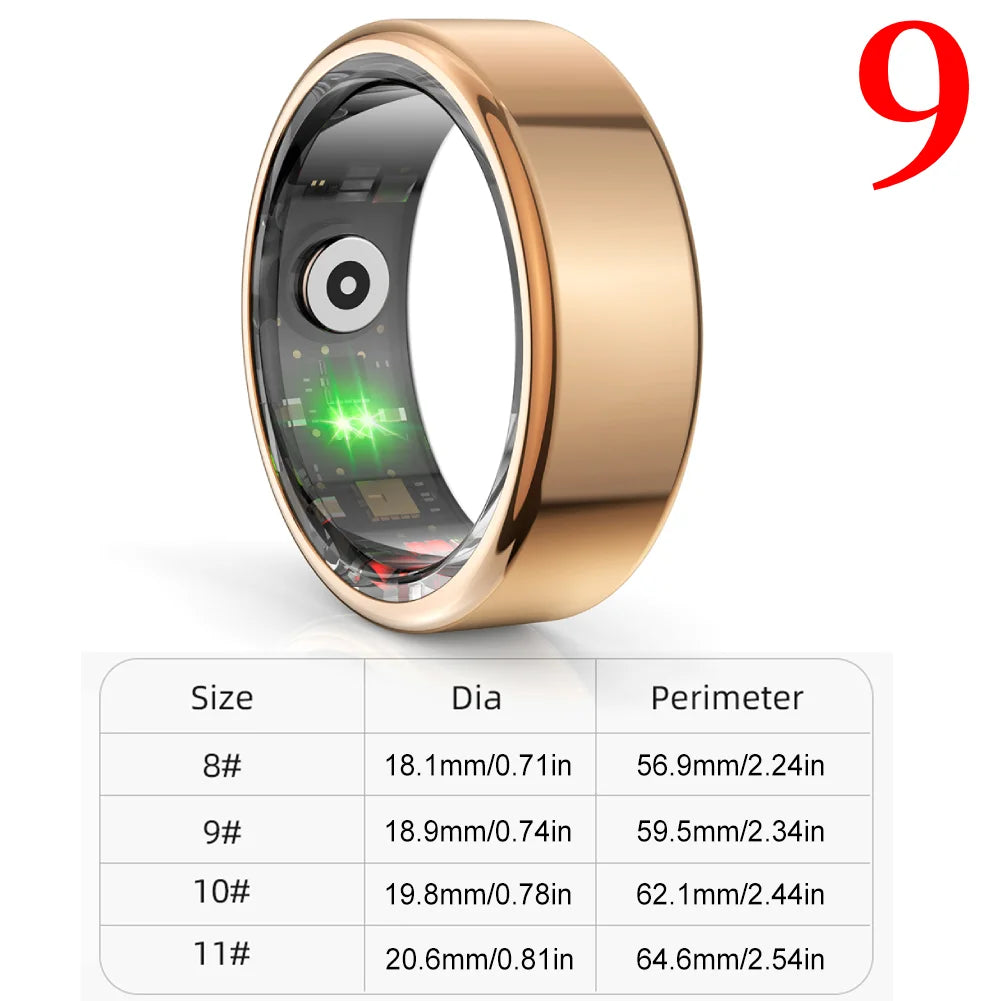 R02 For Xiaomi Smart Ring Men Women Military Grade Titanium Steel Shell Health Monitoring IP68&3ATM Waterproof Multi-sport Modes