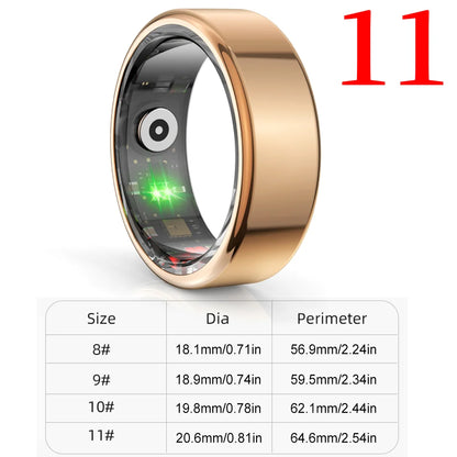 R02 For Xiaomi Smart Ring Men Women Military Grade Titanium Steel Shell Health Monitoring IP68&3ATM Waterproof Multi-sport Modes
