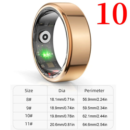 R02 For Xiaomi Smart Ring Men Women Military Grade Titanium Steel Shell Health Monitoring IP68&3ATM Waterproof Multi-sport Modes
