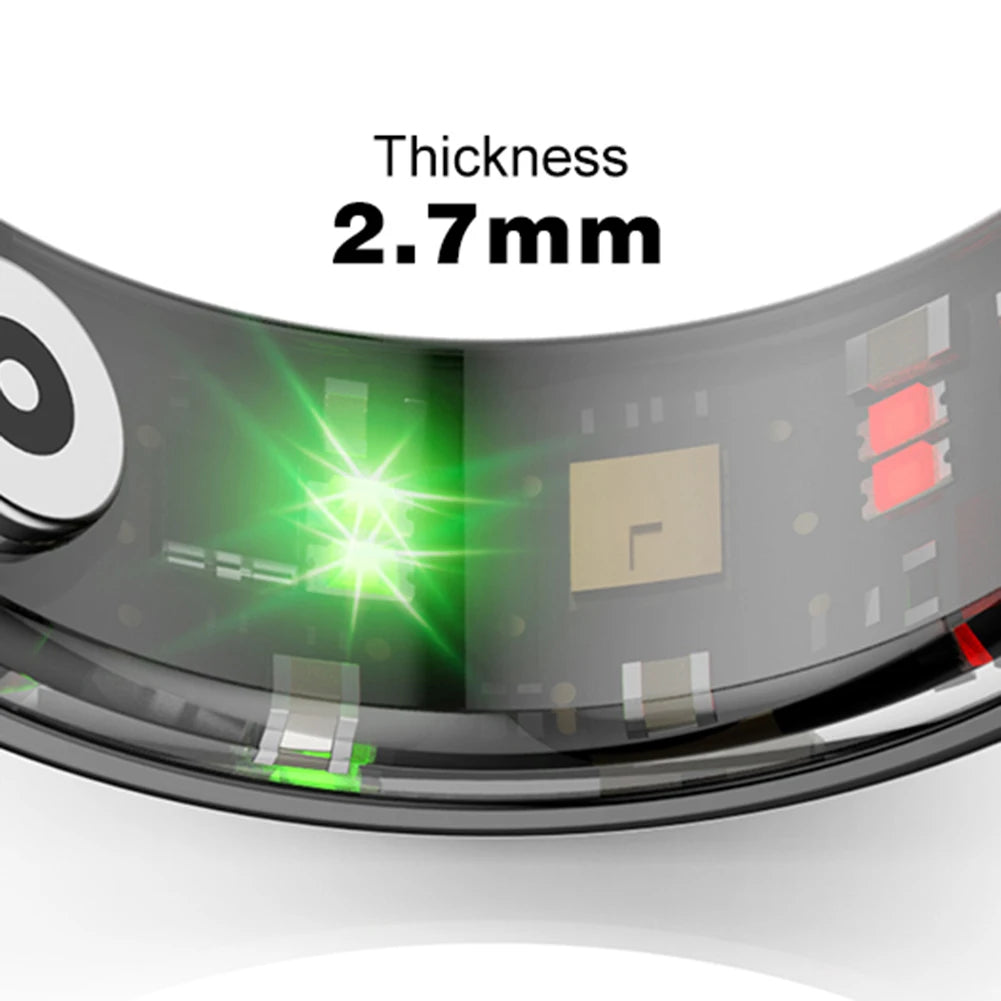 R02 For Xiaomi Smart Ring Men Women Military Grade Titanium Steel Shell Health Monitoring IP68&3ATM Waterproof Multi-sport Modes