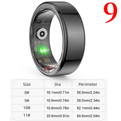 R02 For Xiaomi Smart Ring Men Women Military Grade Titanium Steel Shell Health Monitoring IP68&3ATM Waterproof Multi-sport Modes